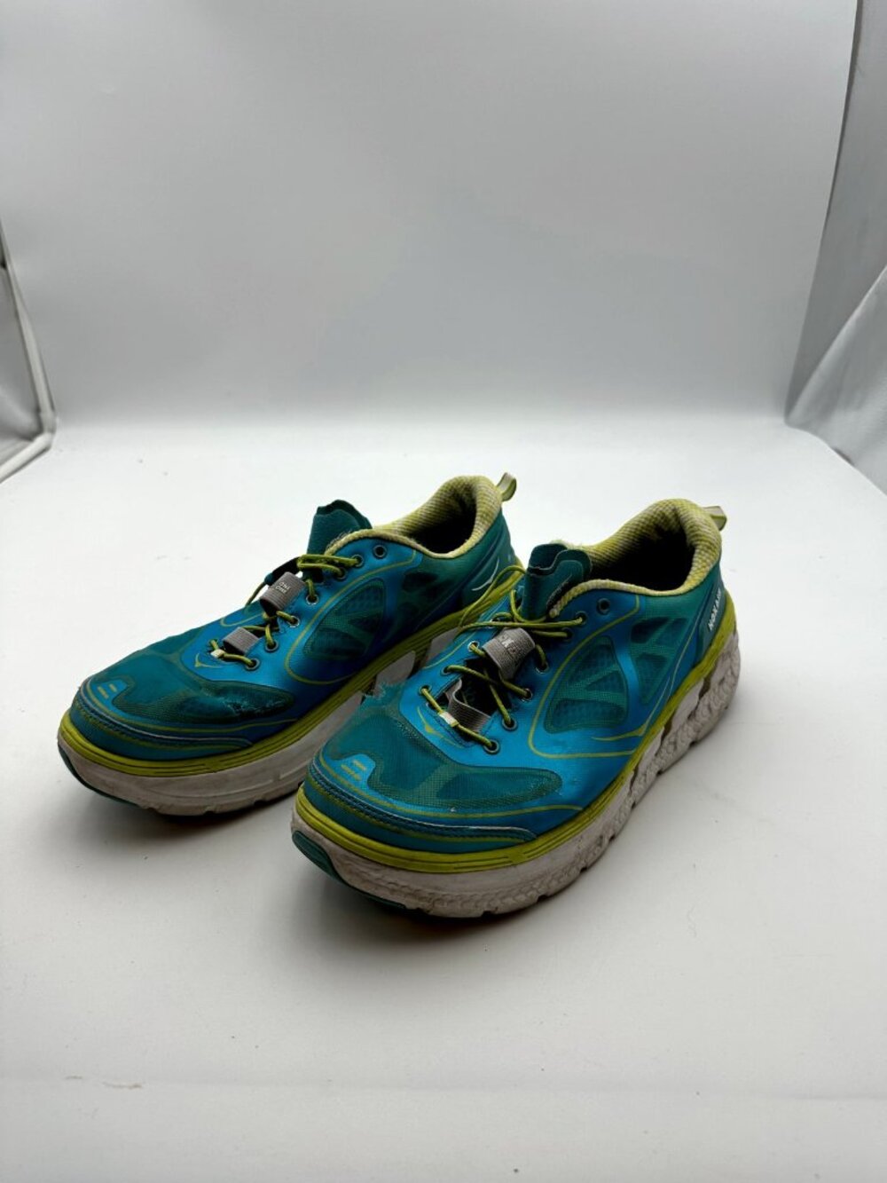 Hoka One One Conquest Womens Size 10 Running Shoes Teal Lime Maximal